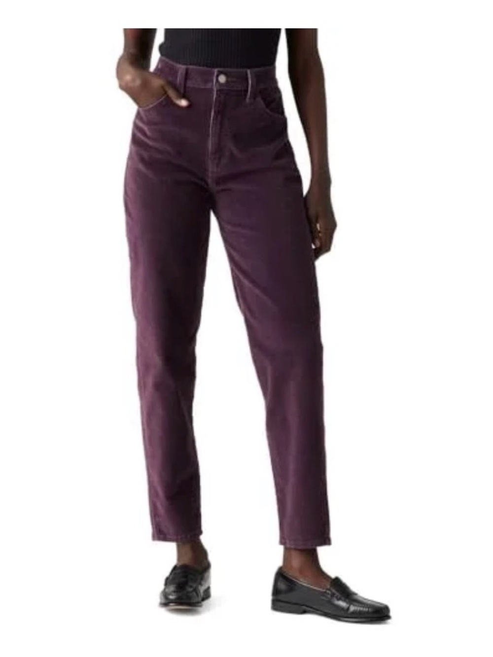 NWT Levi’s High Waisted Mom Corduroy Jeans Plum Purple 24x27